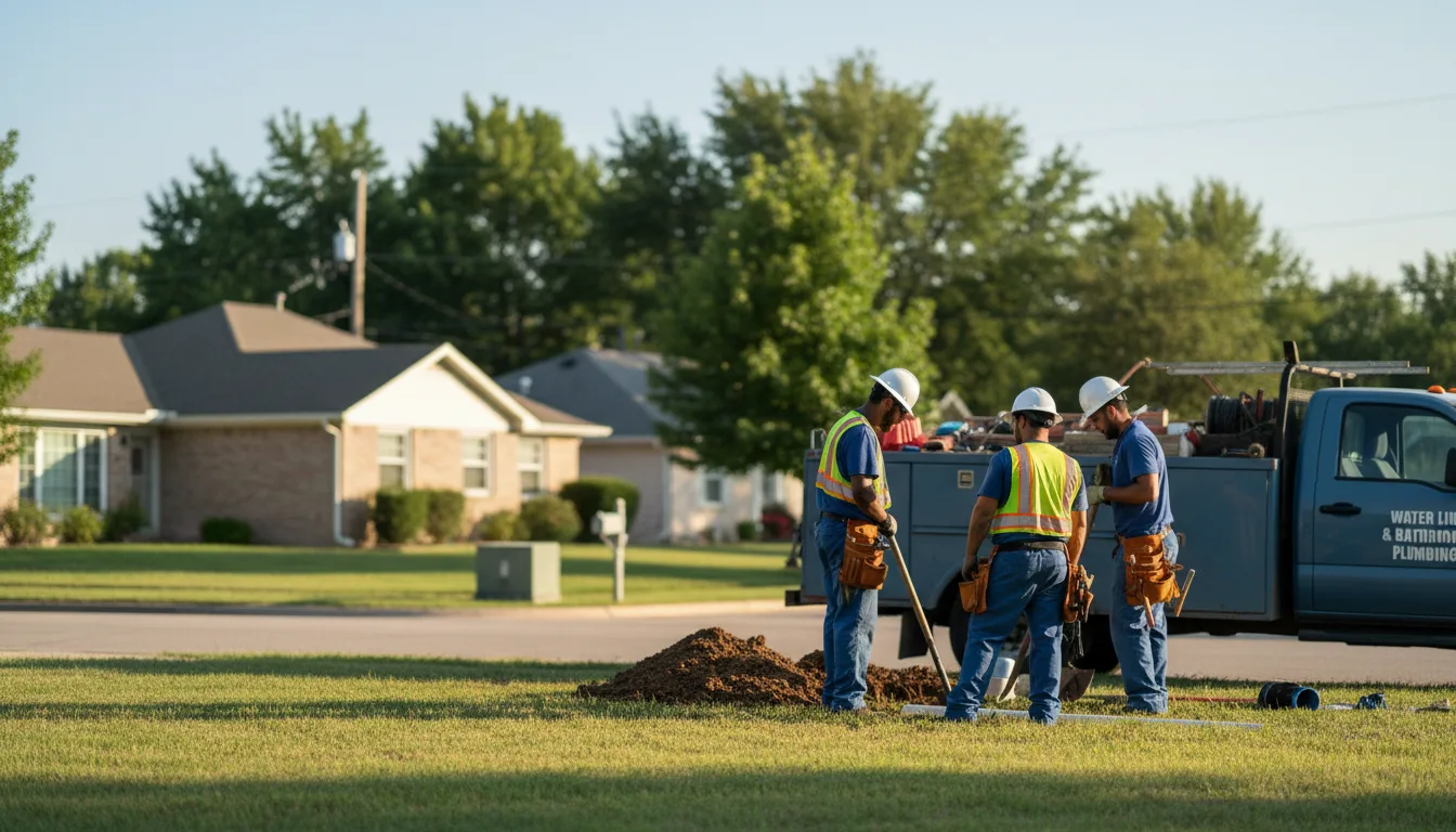 Residential water line and bathroom plumbing service in Hamburg, PA